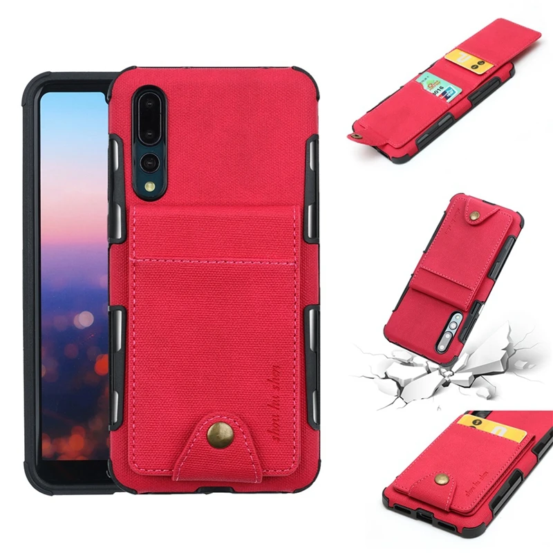 

For Huawei P20 Mate 10 Lite Pro Y3 2017 Honor 9I Case Flip Card Slots Canvas Wallet Cover for Hauwei P20 P9 lite Nova 3E 2I Case