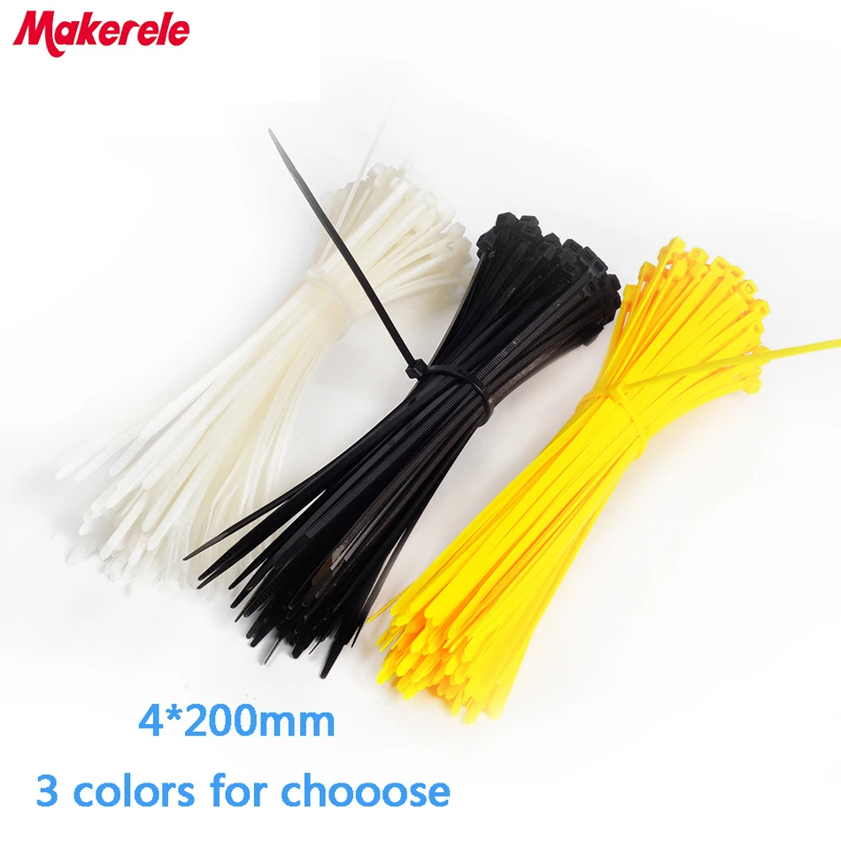 

4*200mm100PCS/Bag Fixed plastic strapping self-locking nylon cable tie belt Strapping Straps For Wires