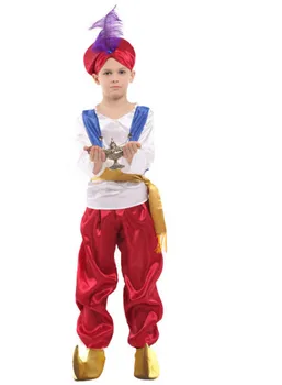 

Kids Boys Aladdin Cosplay Halloween Carnival Party Costume Indian Arab Children Stage Performance Jasmine the magic lamp Costume