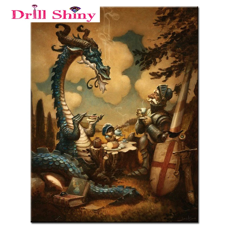 

DIY 5D square diamond dragon people cross stitch mosaic diamond pattern 3D embroidery