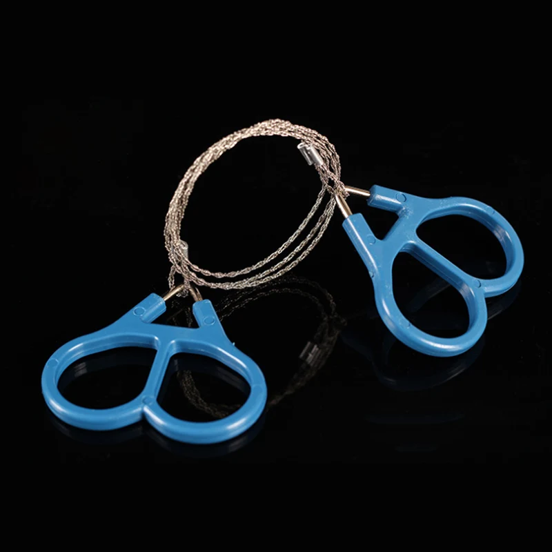 

2 Pcs Outdoor Camping Pocket Saw Wire Travel Emergency Survive Tool Stainless Steel Wire Kits With Finger Handle For Cutting
