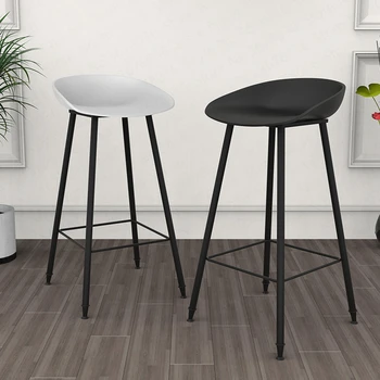 

2019 New Nordic Modern Minimalist Bar Stool Home Wrought Iron Stool Creative Bar Chair High Chair Sitting height 75cm