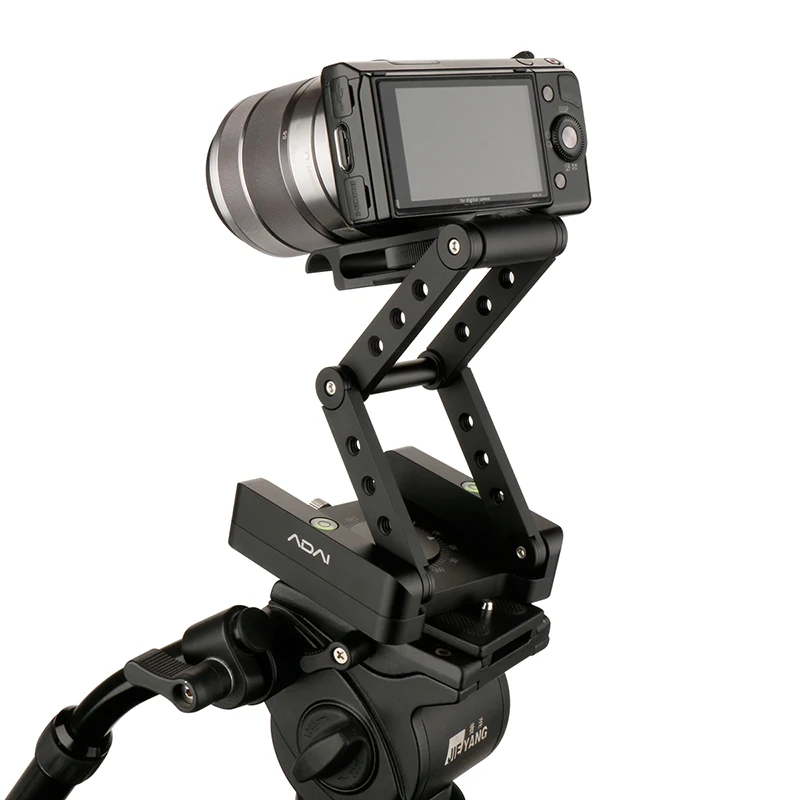 ADAI 360 Aluminum Folding Z Flex Tilt Pan Head Tripod Ballhead Quick Release Plate Camera Stand for