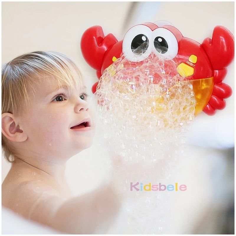 Детские Игрушки для ванны для детей, смешная ванна, мыло, краб, автоматическая игрушка для создания пузырей, Музыкальный красный вентилятор, детские игрушки