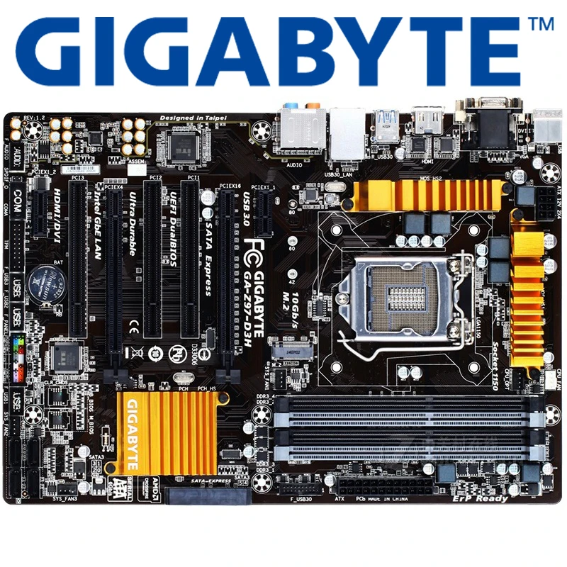 Lga 1150 Ddr3 Z97 Gigabyte Ga Z97 D3h 100 Original Placa Mãe Usb3 0 Z97 D3h Desktop Mainboard Sata3 Usado Placas Mães Aliexpress