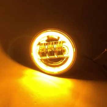 

Pair 4.5" 4 1/2 inch led fog light with White red green blue pink yellow halo ring for harley davidson motorcycle parts