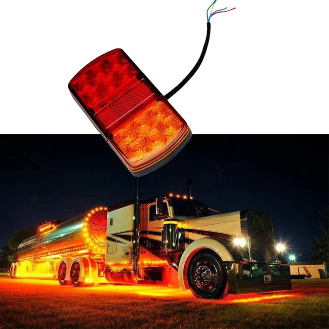 

12V 12 LED Trailer Truck Stop Rear Tail Lights Indicator Lamp Lorry Van