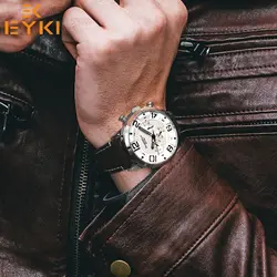 Просто один черный белый ремешок из натуральной кожи мужские часы спортивные часы на ремешке брендовые Роскошные Кварцевые наручные часы