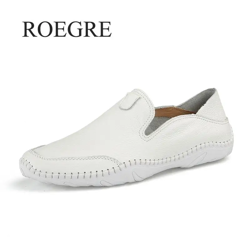 Online 2019 New Men Shoes Genuine Leather Comfortable Men Casual Shoes Footwear Chaussures Flats Men Slip On Lazy Shoes Zapatos Hombre