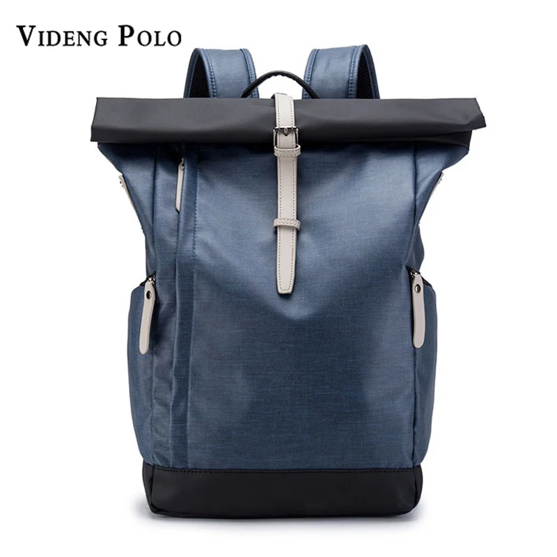 

VIDENG POLO Laptop Backpack Leather School bags For Men Casual Daypacks Student mochila Male bag Men Travel Anti-theft Backpack
