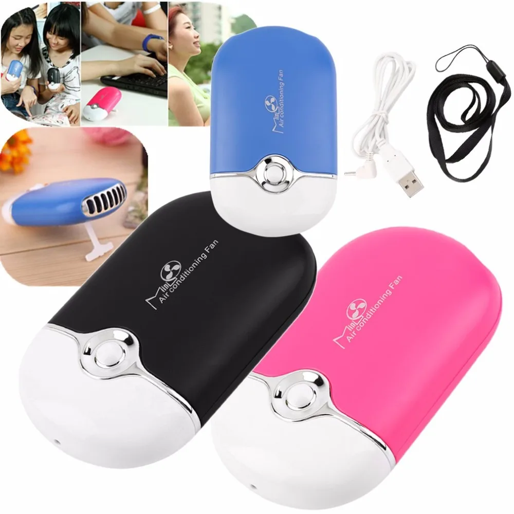 Portable Mini USB Pocket Air Conditioner Fan Portable Rechargeable Portable Fan Gift for Steet Sports Travel Office