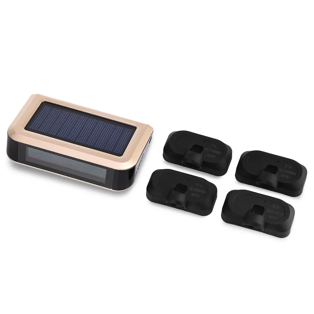 

CAREUD T601X-NF Solar power supply TPMS car tire pressure monitoring system with 4 internal sensors PSI/BAR measurement