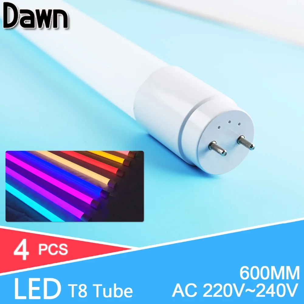LED Tube T8 Light 4pcs/lot 60CM  10W 2835 SMD 220V 240V LED Fluorescent Tube LED T8 Tube Lamps milky cover Warm cold white