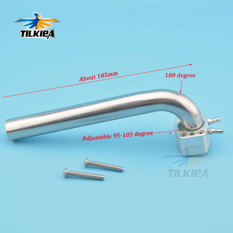 

Rc Boat Adjustable Degree 95 to 105 Degree Header and Flange 22mm 7/8'' for gas Zenoah marine engine rc boat