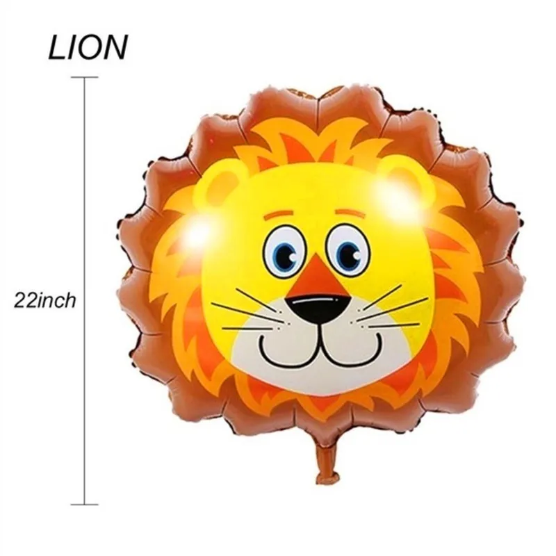 1 шт., большие воздушные шары из фольги в виде животного, Льва, тигра, обезьяны, зебры, жирафа, коровы, Globos, украшения для дня рождения, Детские вечерние подарки