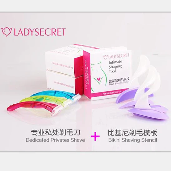 3 PS heart straight line triangle Bikini Shaving Stencil For Women