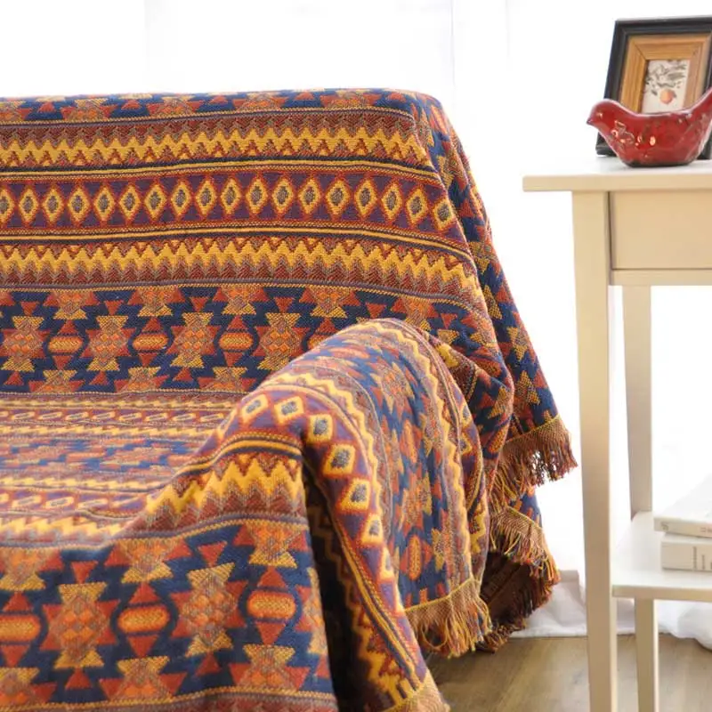 Оранжевое Клетчатое одеяло s для дивана, хлопковое Тканое одеяло для дивана, декоративное большое теплое одеяло для гостиной