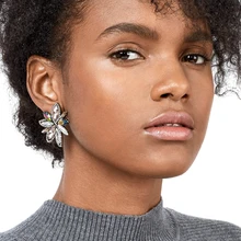 JUJIA, опт, 2 цвета, модные женские серьги-гвоздики с кристаллами, для женщин, модные серьги, опт, женский подарок