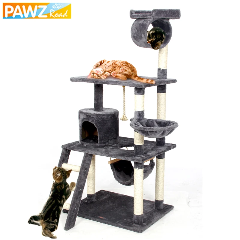 

Domestic Delivery H154cm Cat Condos Climbing Toy Scratching Solid Wood for Cat Climbing Frame More Climbing Type Pet Toy 3 Color