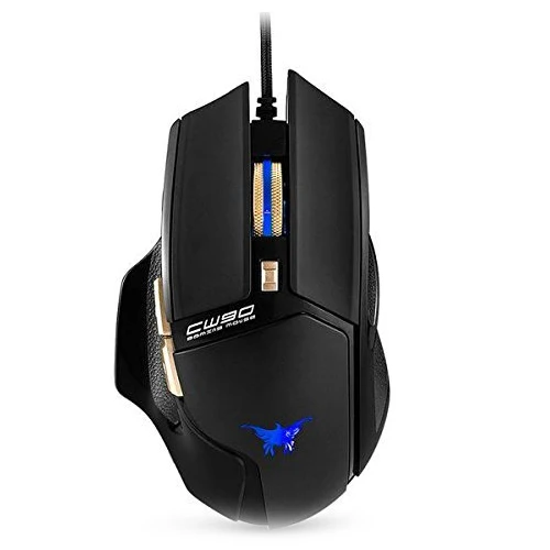 CW-90 Wired Ergonomic Gaming Mouse Wired Optical Mouse USB Mice with Customizable DPI for Laptop Mac Computer PC Gaming(Black)