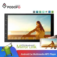 Podofo 2 Din Android автомобильный Радио 7 ''Автомобильный мультимедийный плеер gps Bluetooth wifi двойной USB зеркальная связь 2din Кассетный рекордер стерео