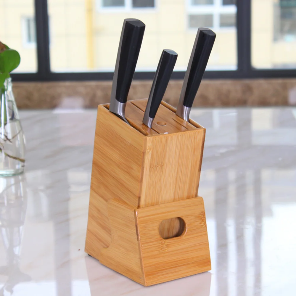 

A1 Bamboo knife holder upgrade oblique knife holder knife shelf drain rack kitchen supplies multi-function rack wx8281545