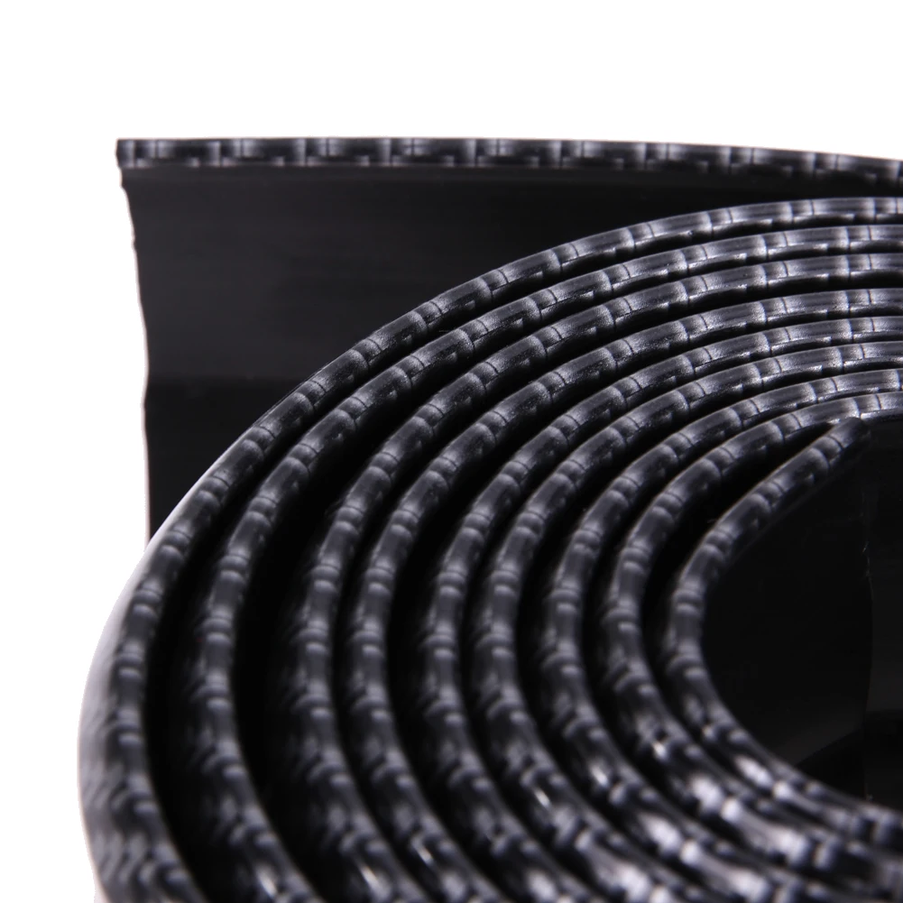 Carbon Fiber Rubber Soft Black Bumper Strip Car Exterior Front Bumper Lip Kit / Car bumper Strip 60mm Width 2.5m length Hot sell