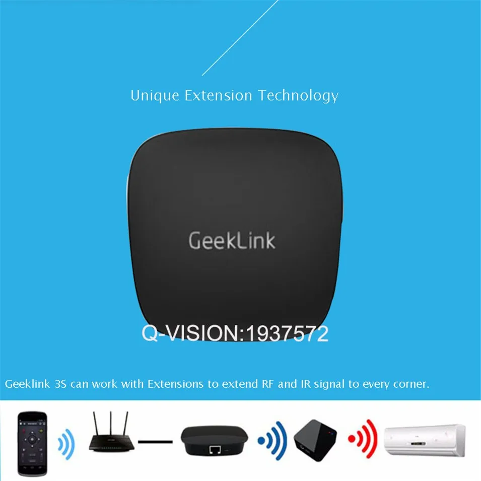 Geeklink RemoteBox 3S,Home Automation,Intelligent WiFiIRRF,Smart Home Center for Ios Android Remote Control Switch,RF433315-3