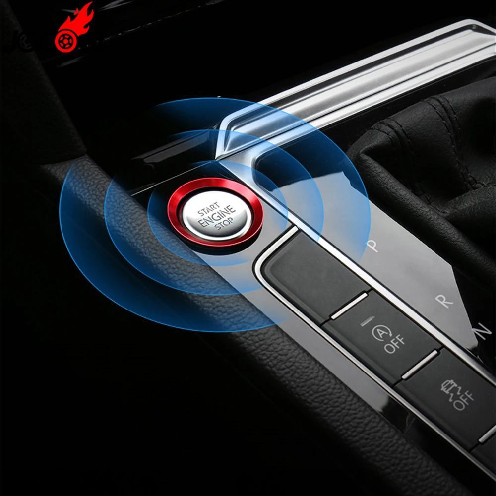 For VW Golf 7 MK7 GTI R Jetta CC Arteon Passat B8 Touareg Altas Tiguan T-roc Touran Car Start Engine Stop Button Ring Cover Trim