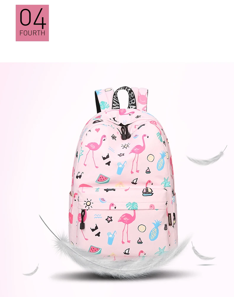 Оригинальные дизайнерские рюкзаки, Брендовые женские милые рюкзаки с принтом фламинго для девочек-подростков, школьные сумки для ноутбука, Mochila