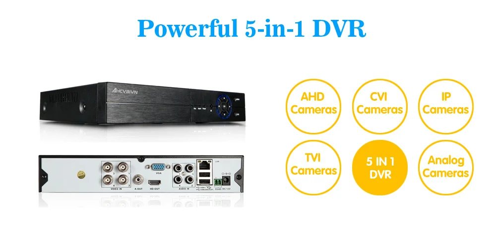 4CH 5MP CCTV DVR система камер домашней безопасности 4*5,0 Мп Водонепроницаемый для дома и улицы ИК светильник Ночное видение комплект видеонаблюдения 2 ТБ