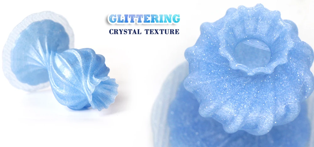 8 NOULEI 3d Printing Filament PLA with Crystal texture glittering Galaxy BLUE 2 1