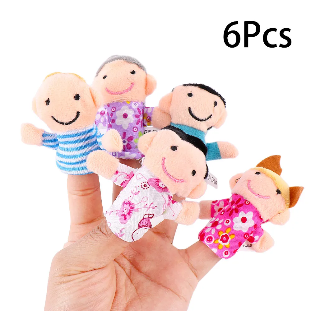 6Pcs Funny Kids Hand Baby Kid Soft Cloth Puppets Doll Children