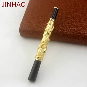 

jinhao Retro Dragon Design Business Fountain Pens 0.5mm Fine Nib Iraurita Metal Gold School Office Writing Pen Stationery Gifts