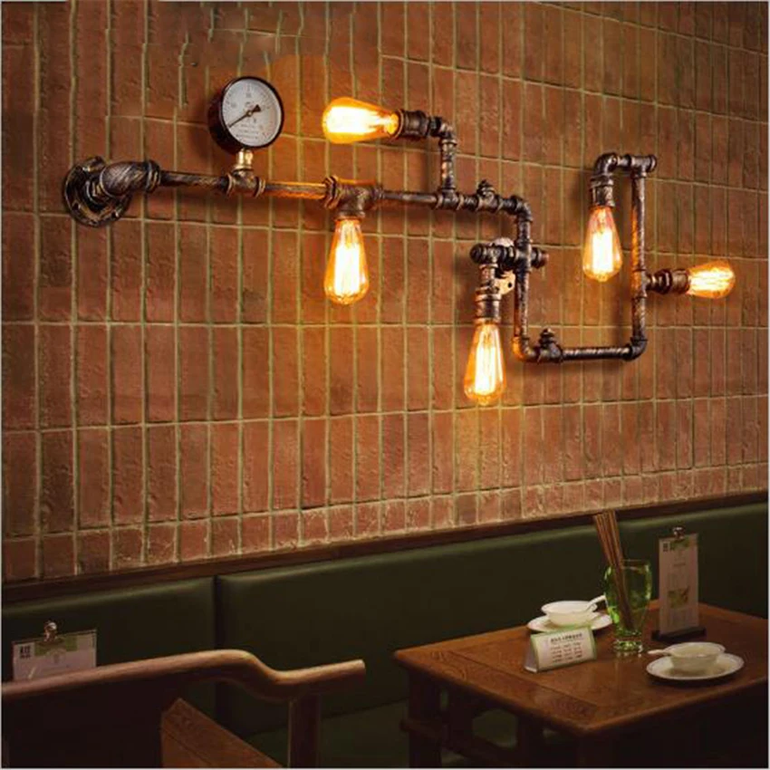 

Jaxlong Retro Industrial Style LED E27 Wall Lamp Iron Pipe Wall Light Lighting Wall Lamp Parlor Cafe Bar Decoration Luminaria