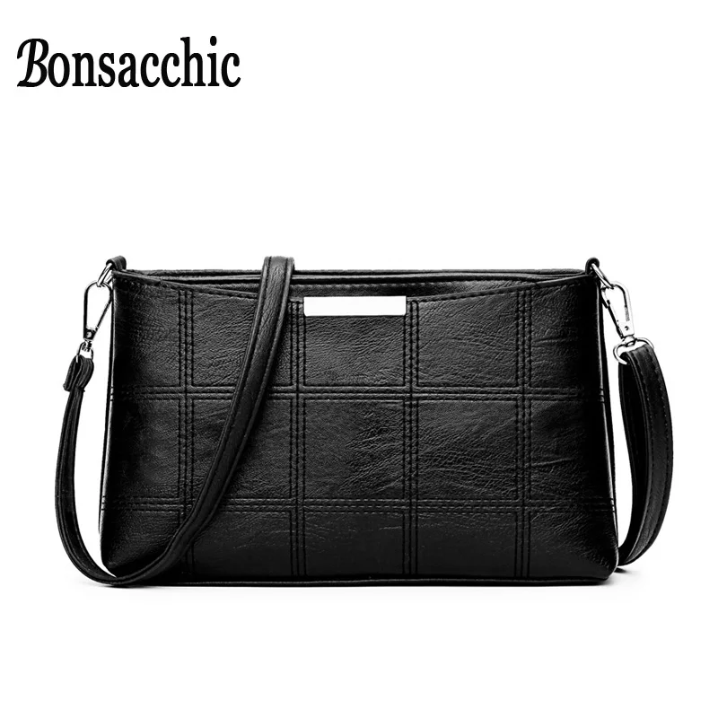 Bonsacchic Small PU Leather Bags Women Shoulder Bag Female Crossbody Bags for Women 2018 Clutch Purse bolsa feminina Red Handbag