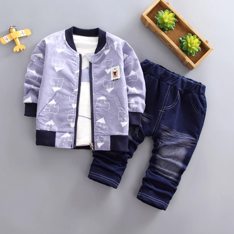 3 piezas conjunto primavera otoño niño ropa de algodón de manga larga con  capucha T shirt pantalones ropa de bebé ropa de niños ropa traje|set de ropa|  - AliExpress