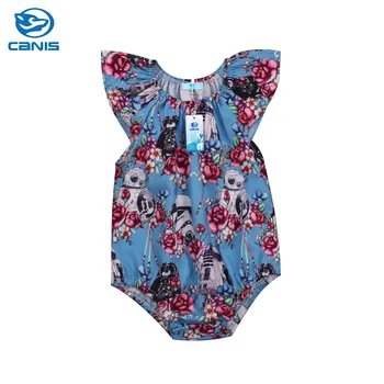 CANIS 2018 Summer Newborn Baby Girls bodysuit Star Wars Flower summer Bodysuits Jumpsuit Outfits baby girl Clothes Set Bebe summer wars part 1