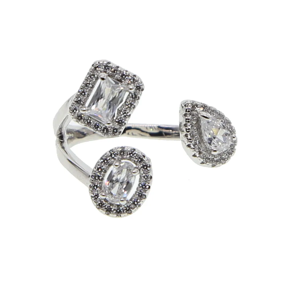 

Hot sale Fashion Luxury Women Engagement Jewelry silver color AAA+ CZ Crystal Zircon Female Wedding Finger bling Rings