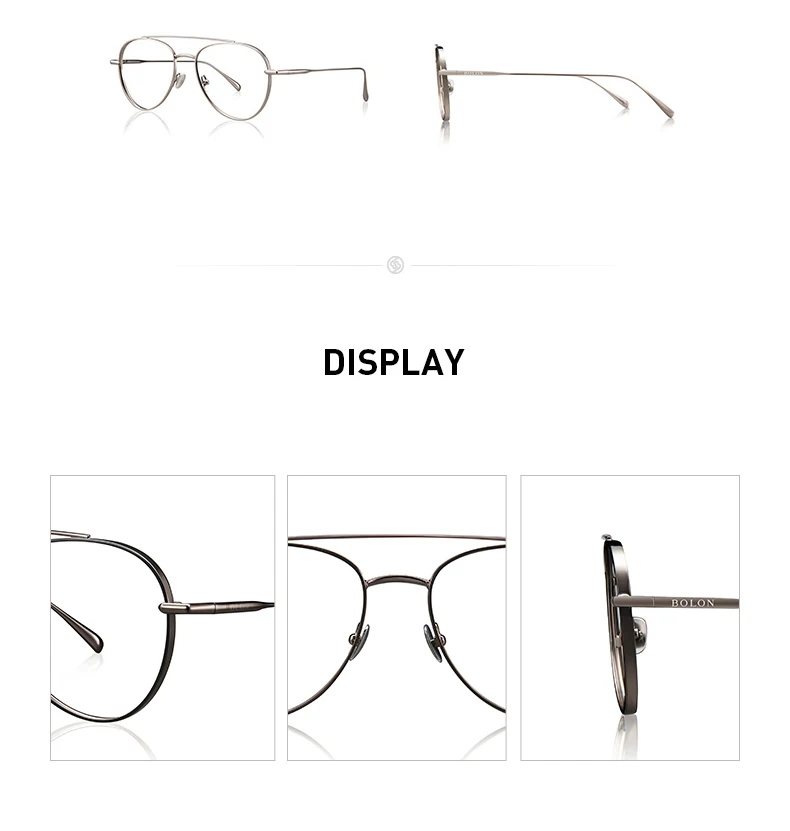 BOLON авиационные очки, оправа для мужчин, чистый титан, офтальмологические очки, модные, пилот, оптические очки, оправа для мужчин, BJ1308