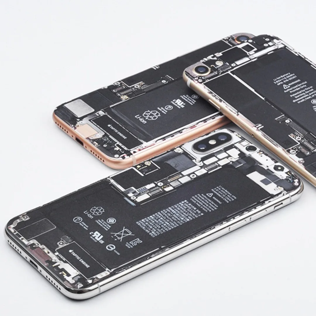 2x For iPhone X XS Max XR Case Back Sticker Textured Cover Component Effect Full Protective For iphone 7 8 plus 6 6s plus