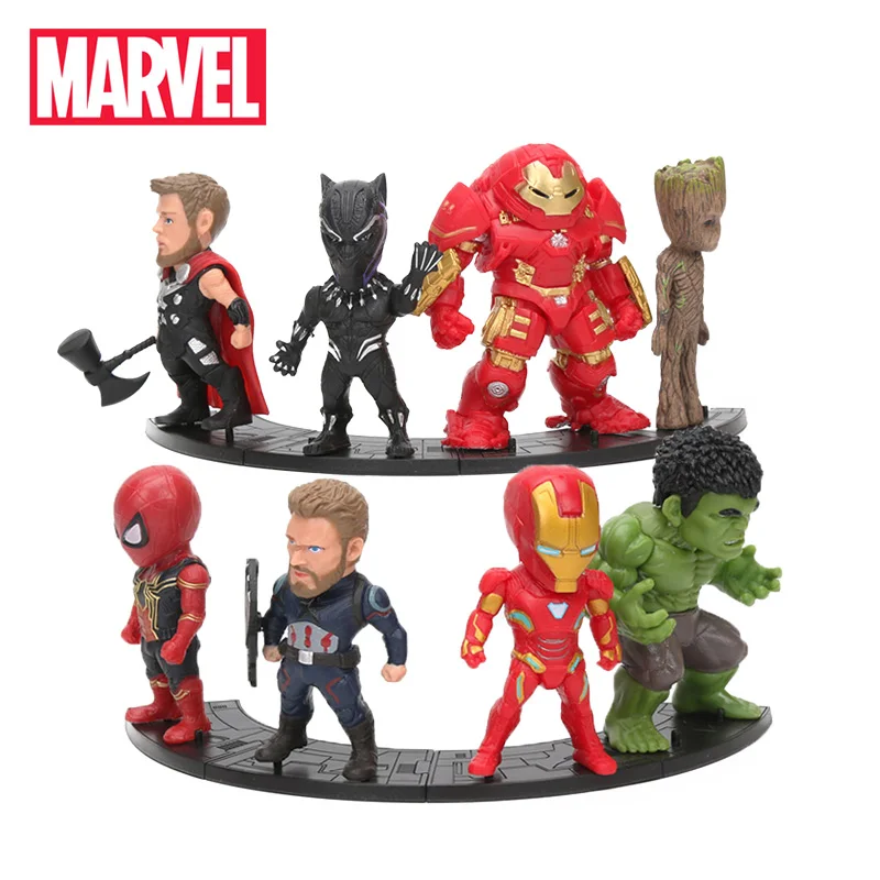 

8pcs/set Marvel Avengers Infinity War Galaxy Hulkbuster IronMan Thor Captain American Spiderman Black Panther Hulk Figure Toys