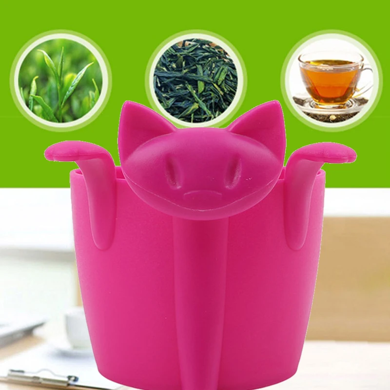 

1PC Cartoon Animal Kitten Plastic Teabags Filter Coffee Tea Infuser Teapot Tea Strainer Drinkware Coffee Tea Accessories