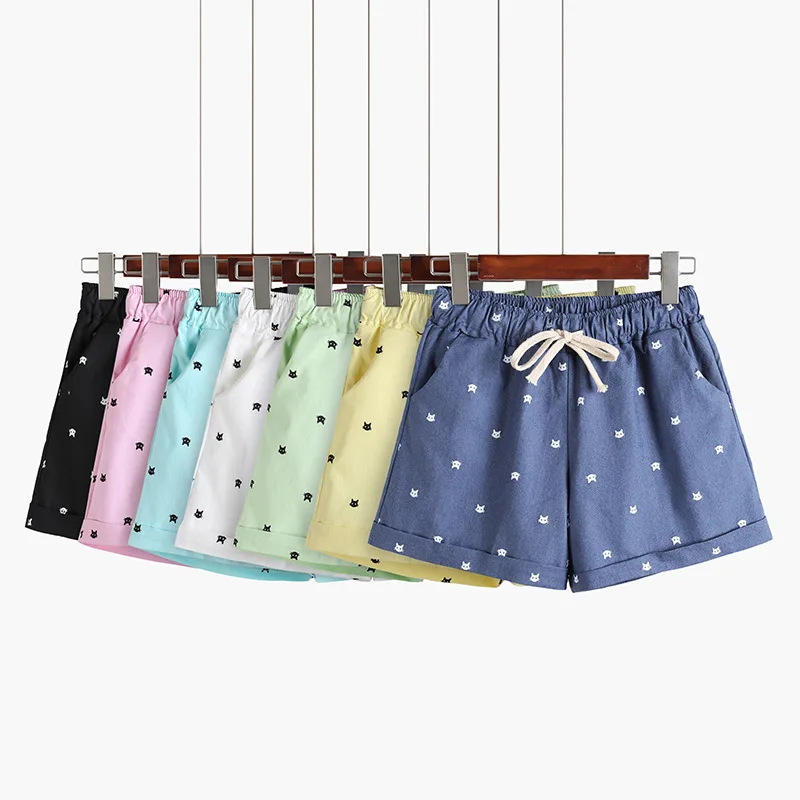 Шорты Danjeaner женские с эластичным поясом пляжные свободные хлопковые короткие