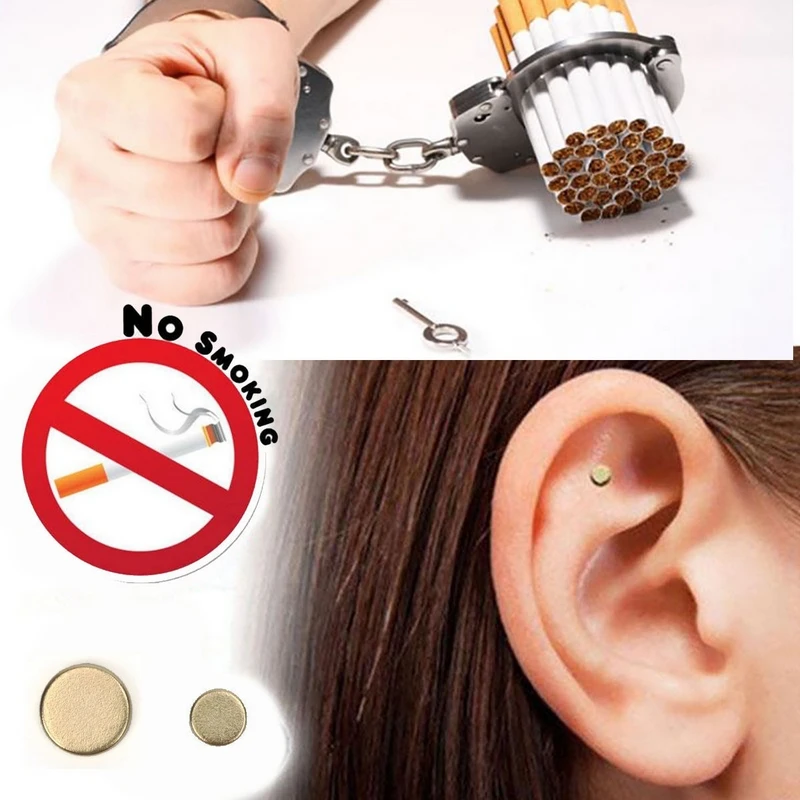 1 Pair Magnetic Therapy Quit Stop Smoking Smoke Magnet Magnetic Therapy Ear Auricular Loss Weight Acupressure Health Care