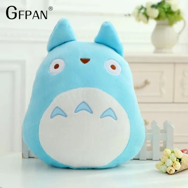 GFPAN 1 шт., супер забавная семейная Подушка Totoro, мягкая подушка в виде животного, украшение для дома, милая серая, белая, синяя, черная детская подушка Totoro - Цвет: Синий