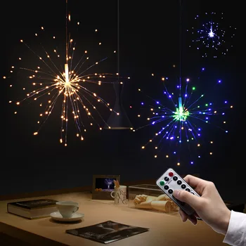 

120leds Firework Lamp Copper Wire String Light Remote Control Led Christmas Lights Holiday decoration Outdoor waterproof