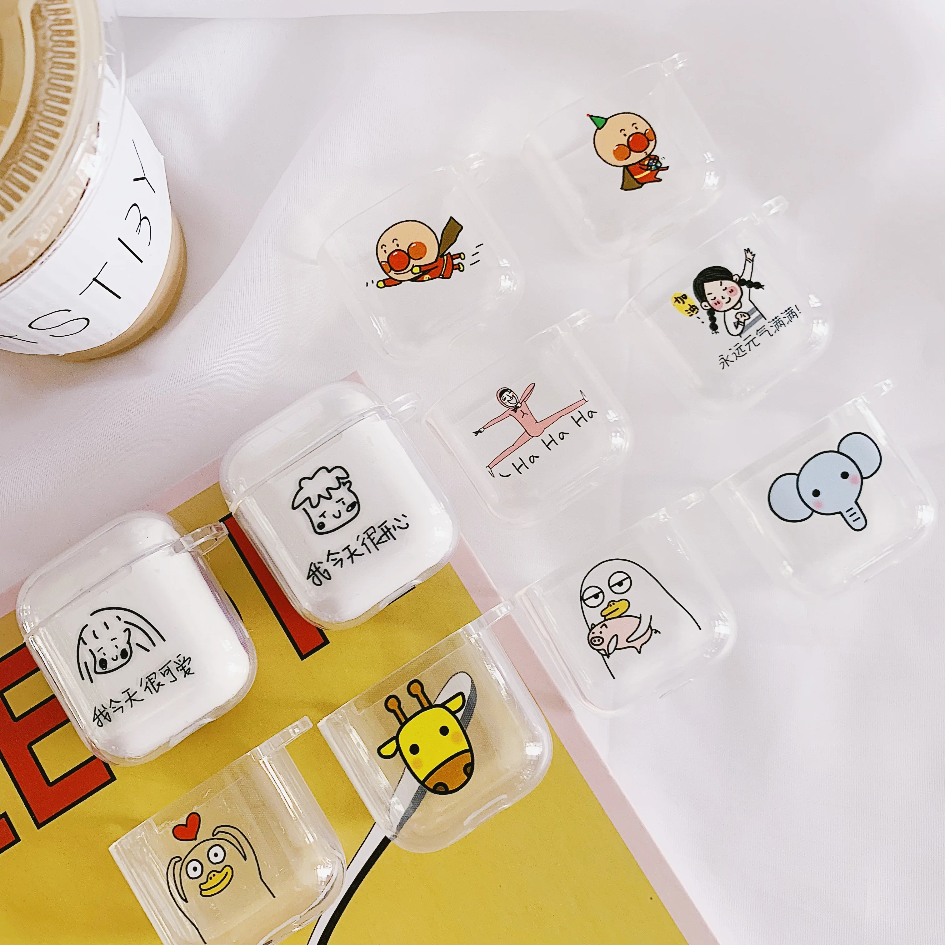 

Cartoon Anpanman Animals Chinese characters Wireless Bluetooth Earphone Cute Case For Apple AirPods Silicone Charging