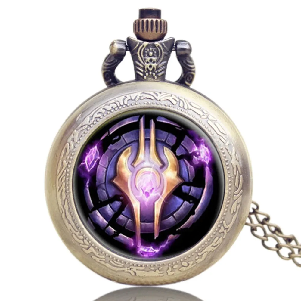 Antique Bronze WOW World of Warcraft Quartz Necklace Pendant Pocket Watch Best Gifts Relogio De Bolso 4