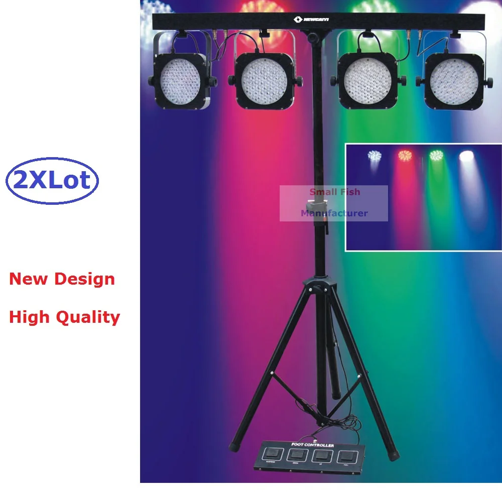 

2Pcs/Lot Flat Par Kits High Power 80W Led Stage Light With Light Stand DMX Controller Bag Package Set DJ Disco Fast Shipping